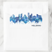 Sticker Rectangulaire Helsinki Finlande Skyline Blue (Sac)