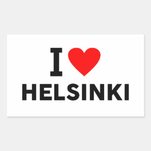 Sticker Rectangulaire Helsinki ville Finlande amour cœur comme