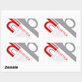 Sticker Rectangulaire Helvetica Typography | Design (Feuille)