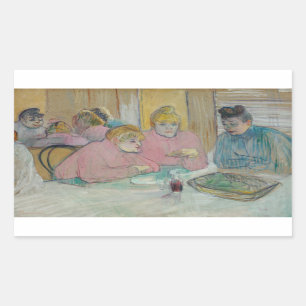 Sticker Rectangulaire Henri de Toulouse-Lautrec - Dames dans la salle à