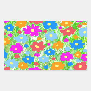 Sticker Rectangulaire Herbe FlowerPower