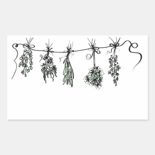 Sticker Rectangulaire Herbes du jardin (Devant)