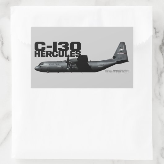 Sticker Rectangulaire Hercules C-130 (Sac)