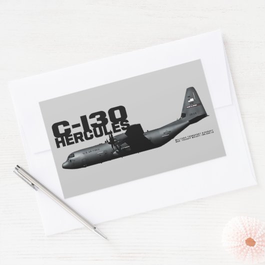 Sticker Rectangulaire Hercules C-130 (Enveloppe)