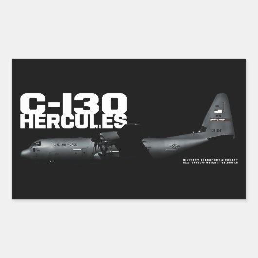 Sticker Rectangulaire Hercules C-130 (Devant)