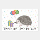Sticker Rectangulaire Hérisson de Pygmée africaine - Joyeux anniversaire (Devant)