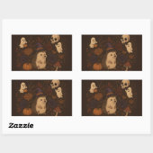 Sticker Rectangulaire hérisson forêt hantée 2 (Feuille)