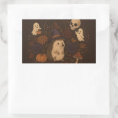 Sticker Rectangulaire hérisson forêt hantée 2 (Sac)