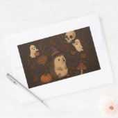 Sticker Rectangulaire hérisson forêt hantée 2 (Enveloppe)