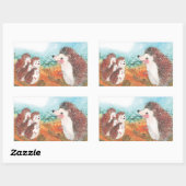 Sticker Rectangulaire Hérisson s'entretenant Illustration (Feuille)