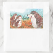 Sticker Rectangulaire Hérisson s'entretenant Illustration (Sac)