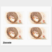 Sticker Rectangulaire Hérisson Yum ! (Feuille)