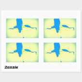 Sticker Rectangulaire héron bleu (Feuille)
