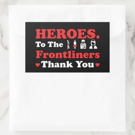 Sticker Rectangulaire Héros | Frontliners | MERCI (Sac)