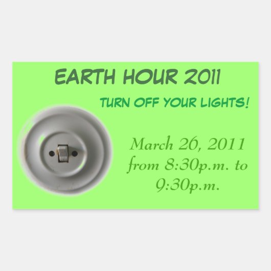 Sticker Rectangulaire Heure de la Terre (Devant)