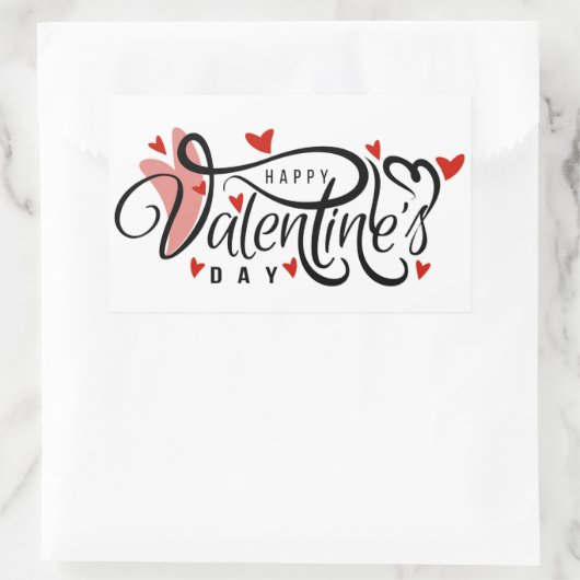 Sticker Rectangulaire Heureuse Sainte-Valentin (Sac)