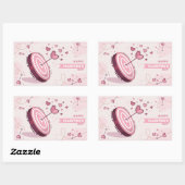 Sticker Rectangulaire Heureuse Sainte-Valentin (Feuille)