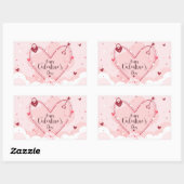 Sticker Rectangulaire Heureuse Sainte-Valentin (Feuille)