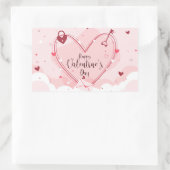 Sticker Rectangulaire Heureuse Sainte-Valentin (Sac)