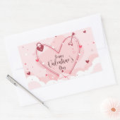 Sticker Rectangulaire Heureuse Sainte-Valentin (Enveloppe)