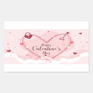 Sticker Rectangulaire Heureuse Sainte-Valentin