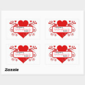 Sticker Rectangulaire Heureuse Sainte-Valentin (Feuille)