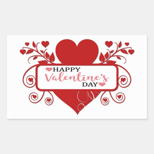 Sticker Rectangulaire Heureuse Sainte-Valentin (Devant)