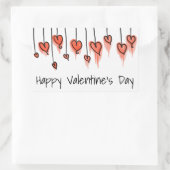 Sticker Rectangulaire Heureuse Sainte-Valentin des Coeurs d'aquarelle ro (Sac)