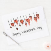 Sticker Rectangulaire Heureuse Sainte-Valentin des Coeurs d'aquarelle ro (Enveloppe)
