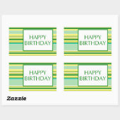 Sticker Rectangulaire heureux anniversaire (citron vert) (Feuille)