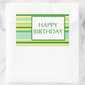 Sticker Rectangulaire heureux anniversaire (citron vert) (Sac)