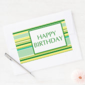 Sticker Rectangulaire heureux anniversaire (citron vert) (Enveloppe)
