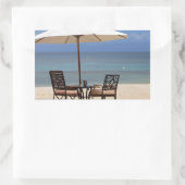 Sticker Rectangulaire Heureux dehors (Sac)