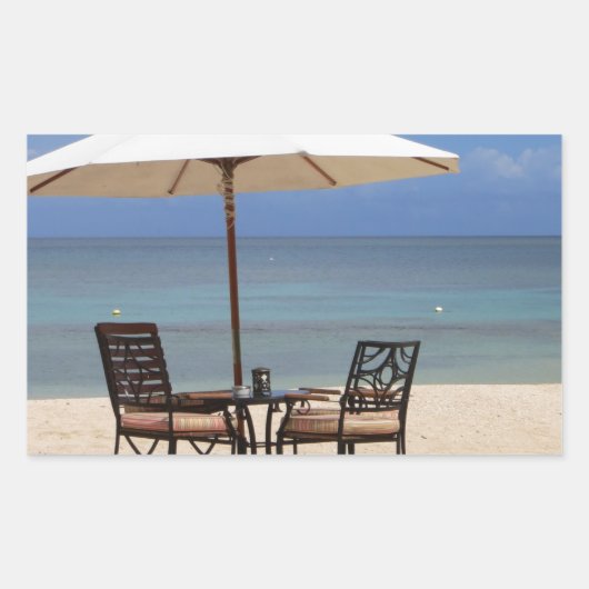 Sticker Rectangulaire Heureux dehors (Devant)