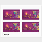 Sticker Rectangulaire Heureux Diwali (Feuille)