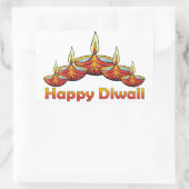 Sticker Rectangulaire Heureux Diwali Deepas (Sac)
