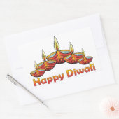 Sticker Rectangulaire Heureux Diwali Deepas (Enveloppe)