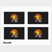 Sticker Rectangulaire heureux halloween schnauzer chiens miniatures hall (Feuille)
