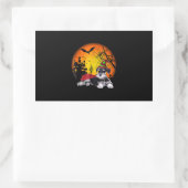 Sticker Rectangulaire heureux halloween schnauzer chiens miniatures hall (Sac)