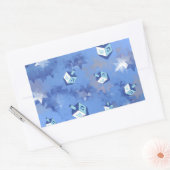 Sticker Rectangulaire Heureux Hanoukka Falling Star et Dreidels (Enveloppe)