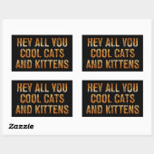 Sticker Rectangulaire Hey All You Chats Cool et chatons | Tiger (Feuille)