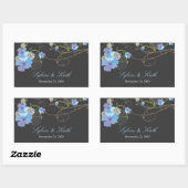 Sticker Rectangulaire Hibiscus bleu Mariage floral (Feuille)
