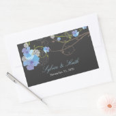 Sticker Rectangulaire Hibiscus bleu Mariage floral (Enveloppe)
