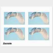 Sticker Rectangulaire Hibou des neiges en vol (Feuille)