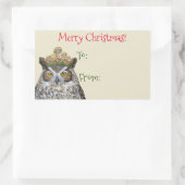 Sticker Rectangulaire hibou royal de la forêt à/de l'autocollant de Noël (Sac)