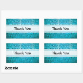 Sticker Rectangulaire Hiéroglyphes égyptiens anciens Merci bleu (Feuille)