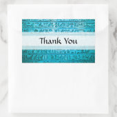 Sticker Rectangulaire Hiéroglyphes égyptiens anciens Merci bleu (Sac)