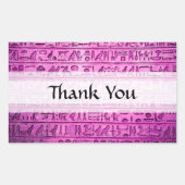 Sticker Rectangulaire Hiéroglyphes égyptiens anciens Merci violet (Devant)