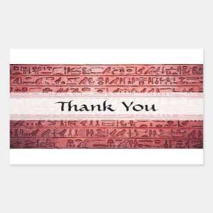 Sticker Rectangulaire Hiéroglyphes égyptiens anciens Rouge
