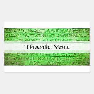 Sticker Rectangulaire Hiéroglyphes égyptiens anciens Vert